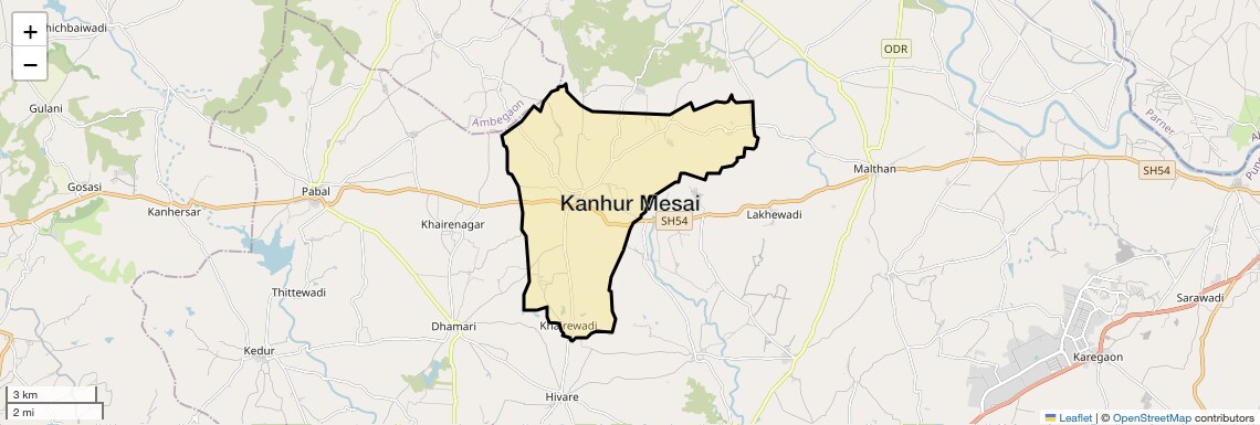 Location Map of Kanhur Mesai, Pune