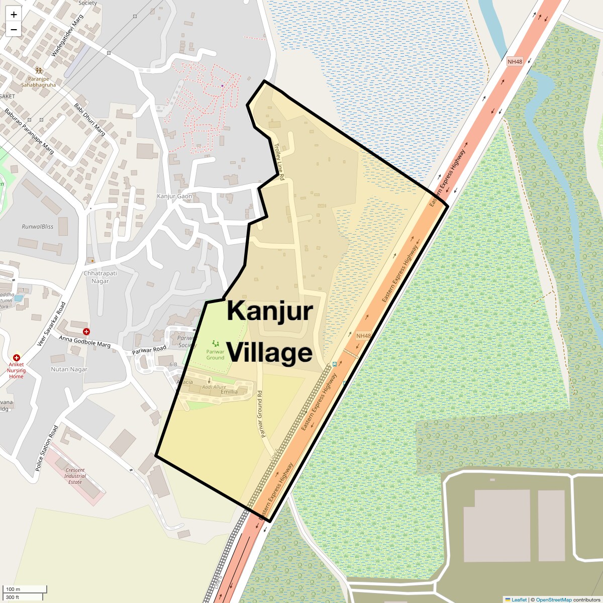 Location Map of Kanjur Village, Mumbai