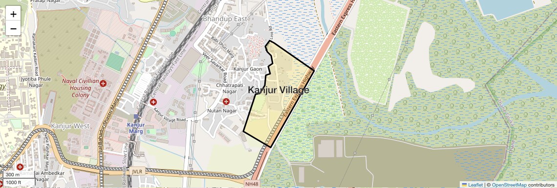 Location Map of Kanjur Village, Mumbai
