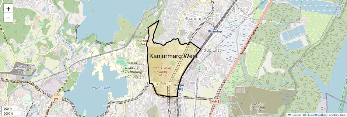 Location Map of Kanjurmarg West, Mumbai