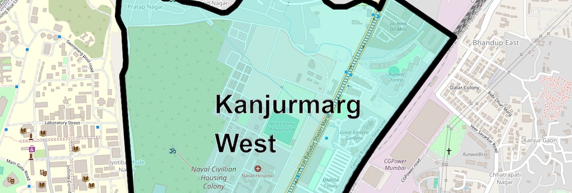 Location Map of Kanjurmarg West, Mumbai