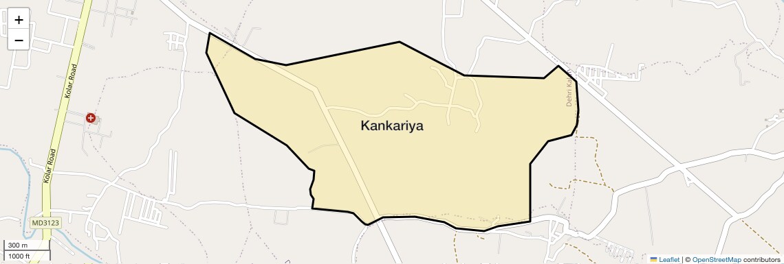 Location Map of Kankariya, Bhopal