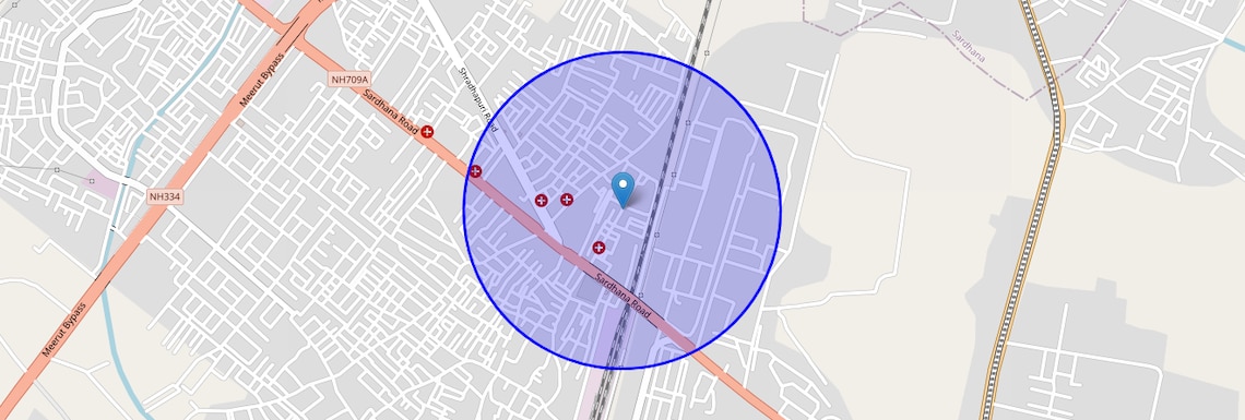Location Map of Kanker Khera, Meerut