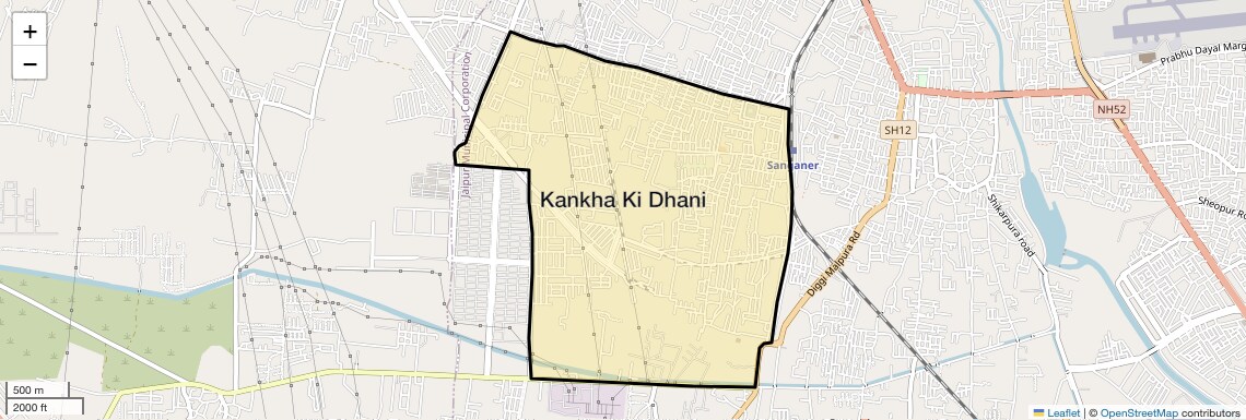 Location Map of Kankha Ki Dhani, Jaipur