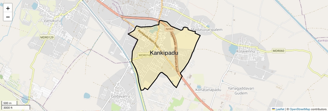 Location Map of Kankipadu, Vijayawada