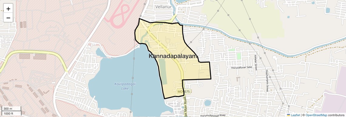 Location Map of Kannadapalayam, Chennai