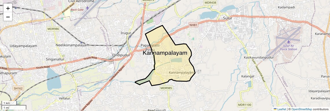 Location Map of Kannampalayam, Coimbatore