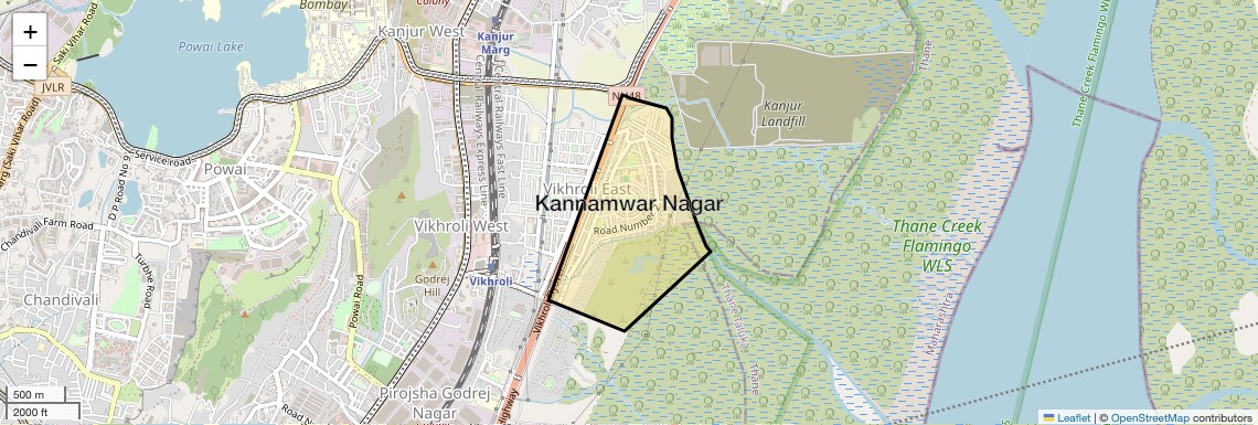 Location Map of Kannamwar Nagar, Mumbai