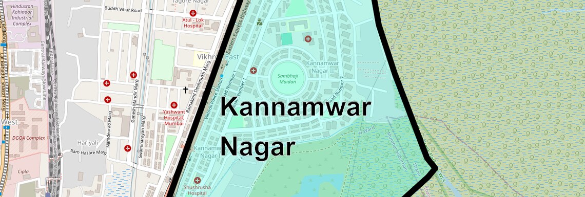 Location Map of Kannamwar Nagar, Mumbai