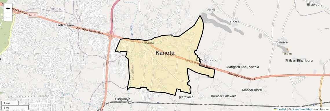 Location Map of Kanota, Jaipur