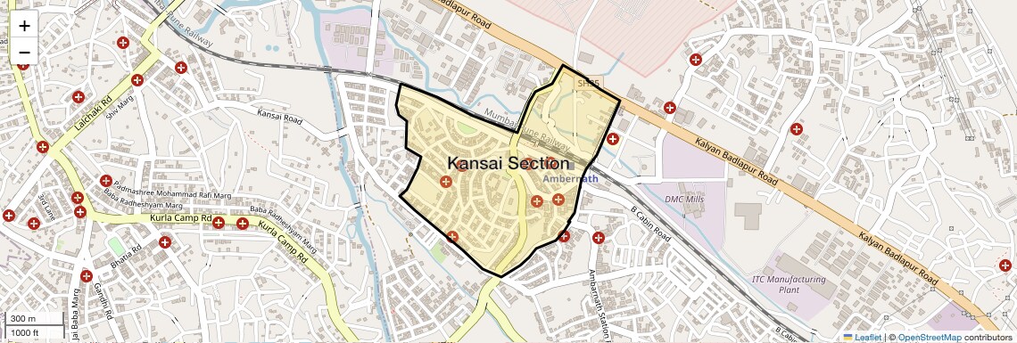 Location Map of Kansai Section, Thane