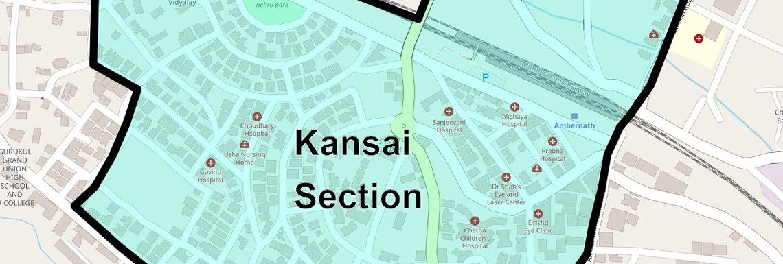Location Map of Kansai Section, Thane