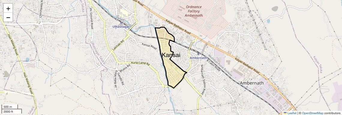 Location Map of Kansai, Thane