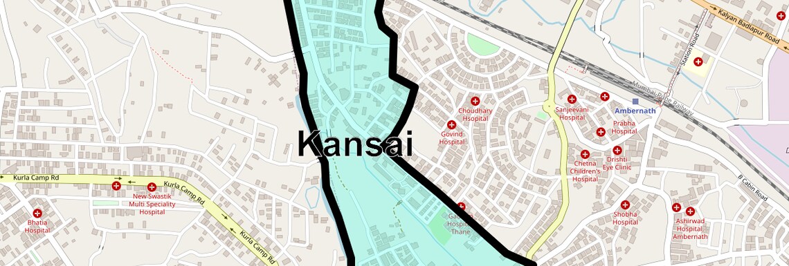 Location Map of Kansai, Thane