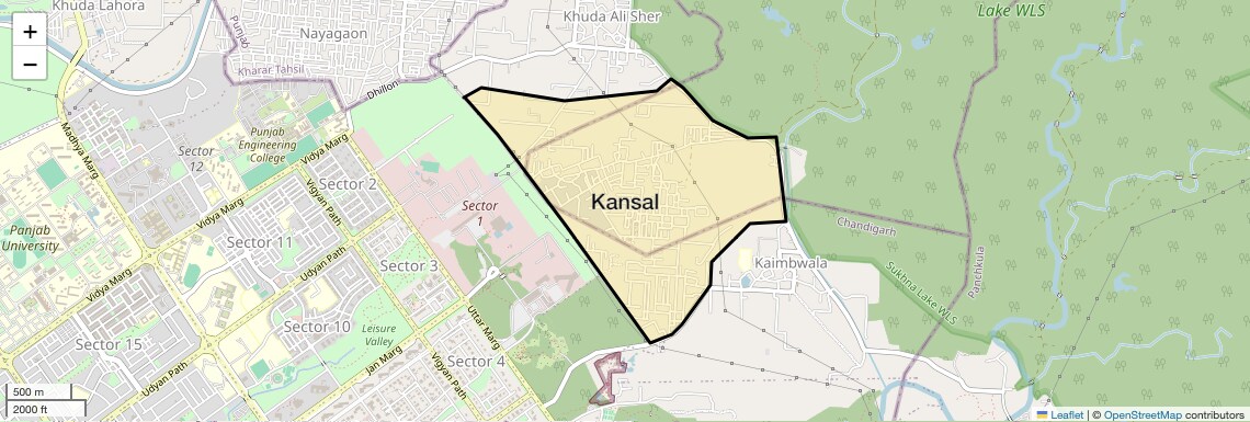 Location Map of Kansal, Chandigarh