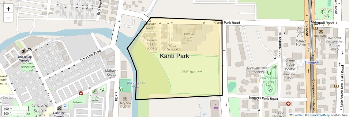 Location Map of Kanti Park, Mumbai