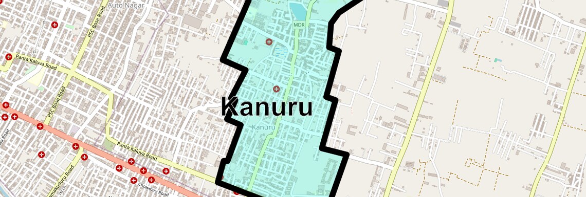 Location Map of Kanuru, Vijayawada