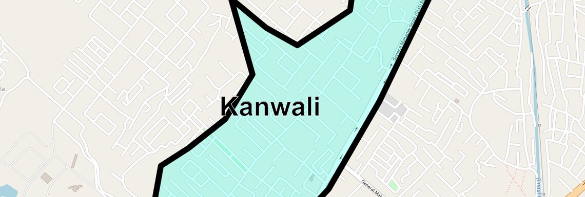 Location Map of Kanwali, Dehradun