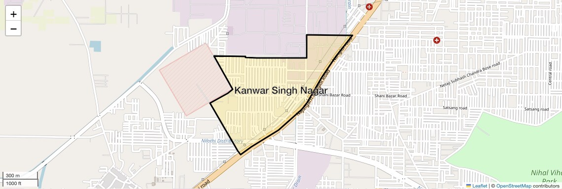 Location Map of Kanwar Singh Nagar, Delhi