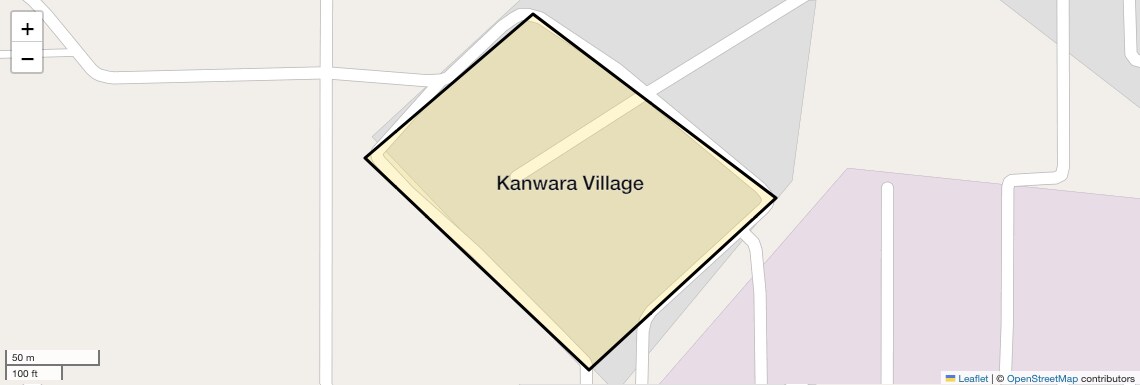 Location Map of Kanwara Village, Faridabad