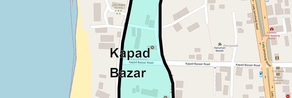 Location Map of Kapad Bazar, Mumbai