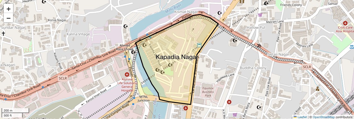 Location Map of Kapadia Nagar, Mumbai