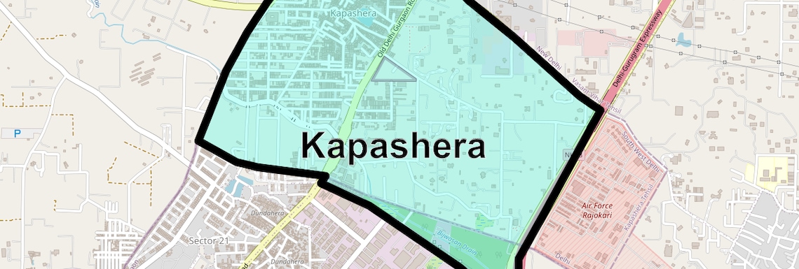 Location Map of Kapashera, Delhi