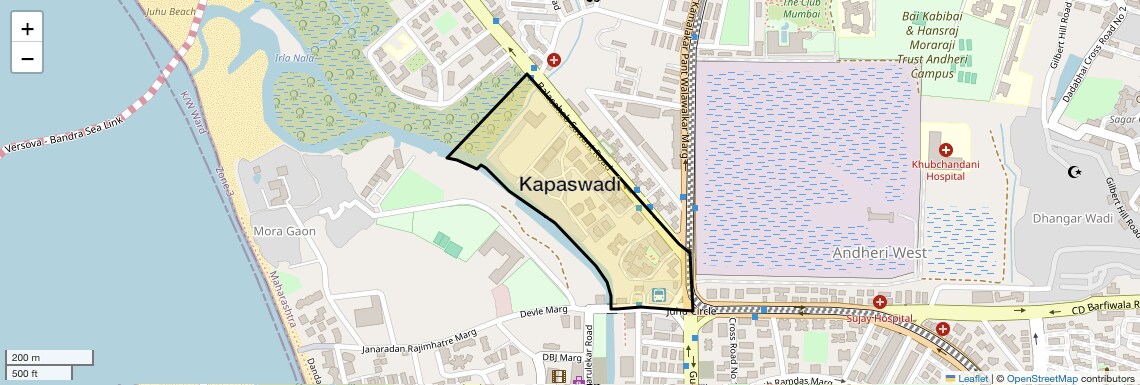 Location Map of Kapaswadi, Mumbai