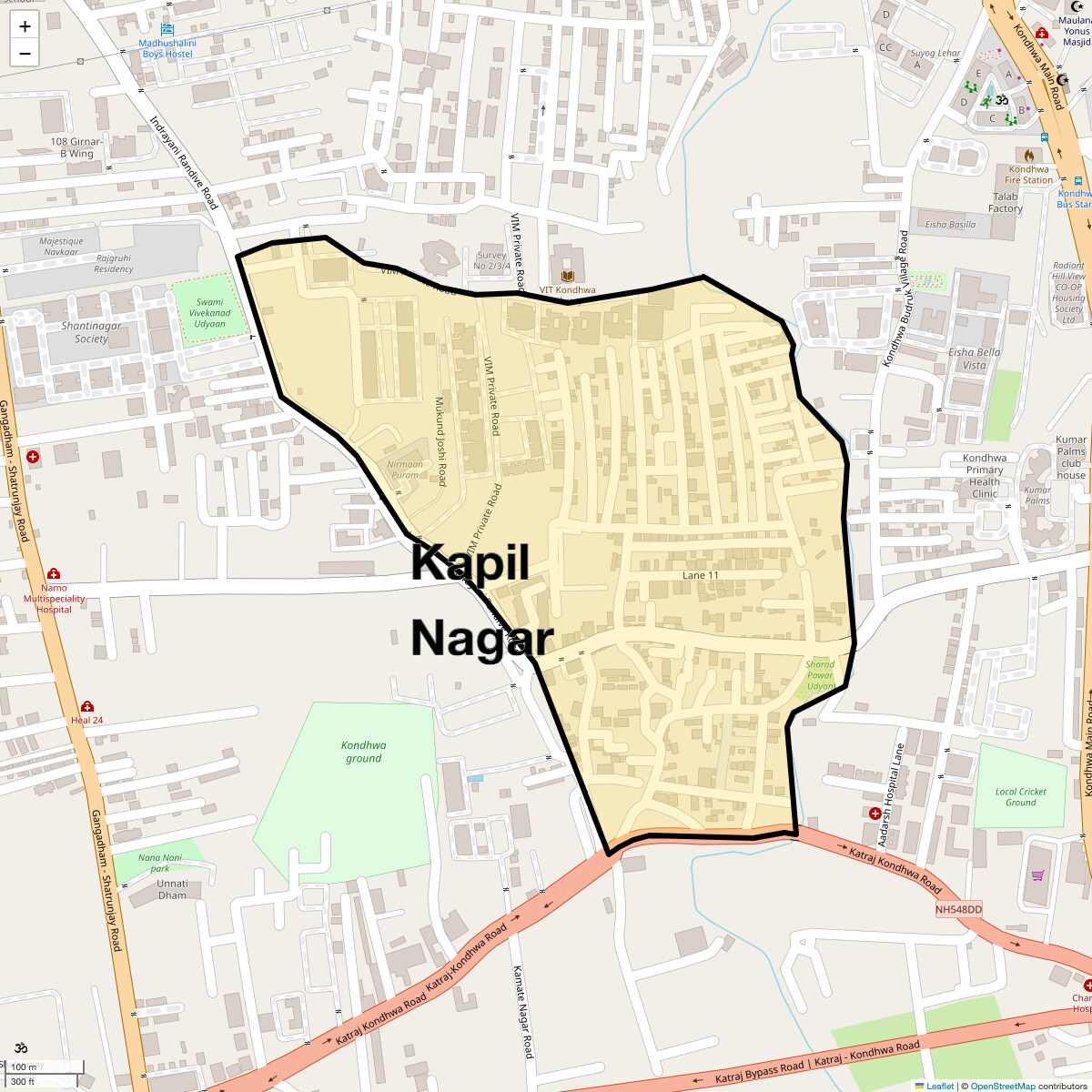 Location Map of Kapil Nagar, Pune