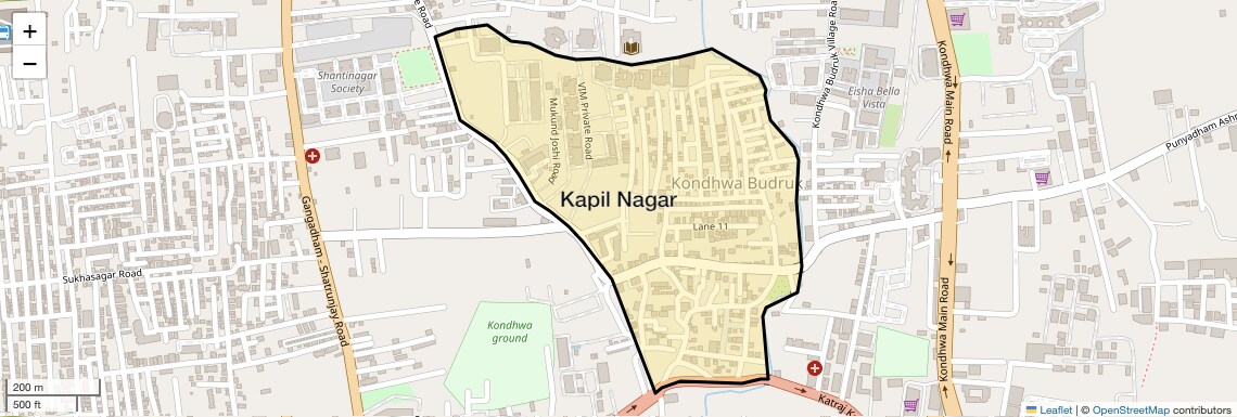 Location Map of Kapil Nagar, Pune