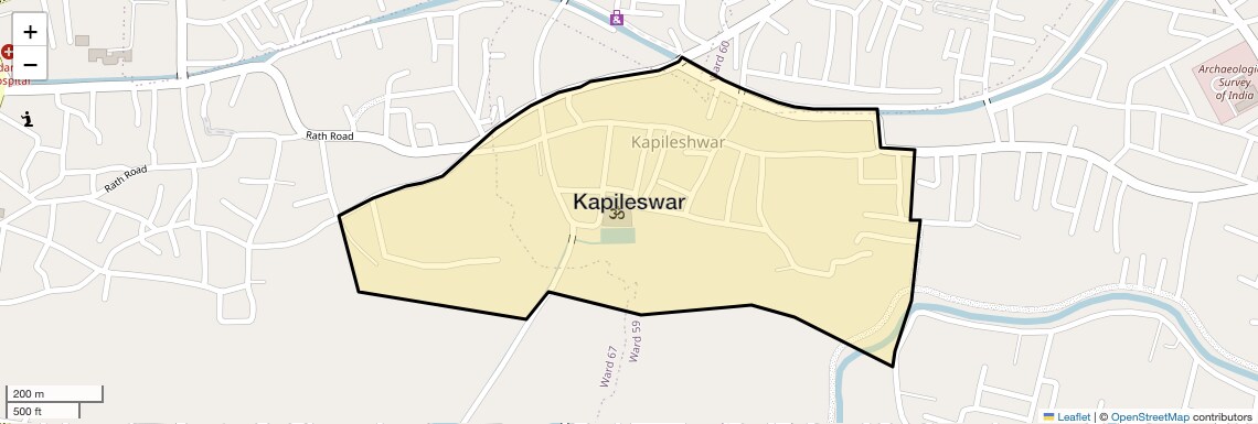 Location Map of Kapileswar, Bhubaneswar