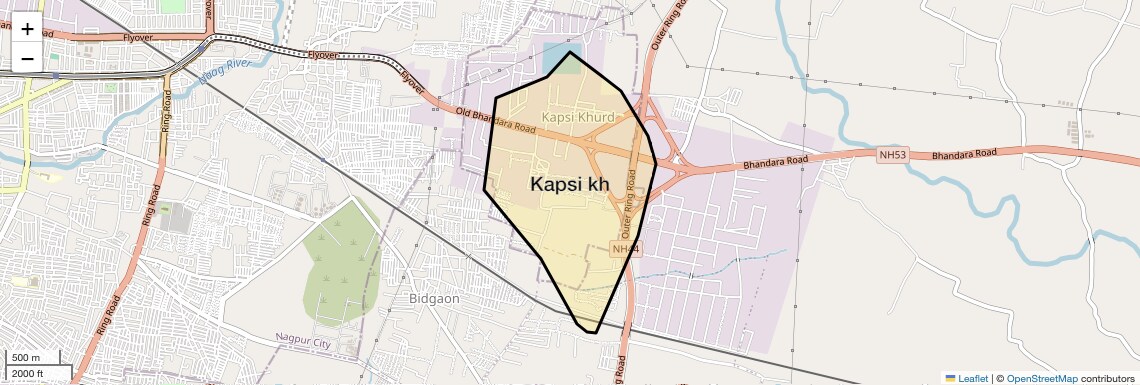 Location Map of Kapsi kh, Nagpur