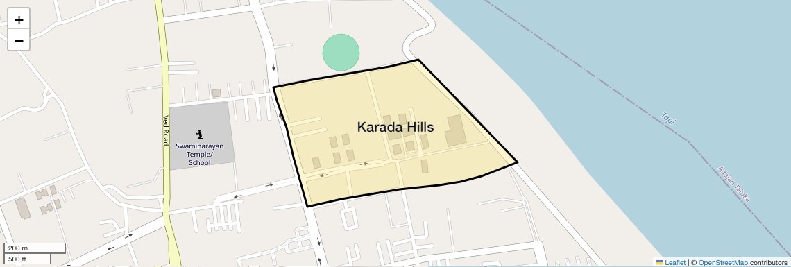 Location Map of Karada Hills, Surat