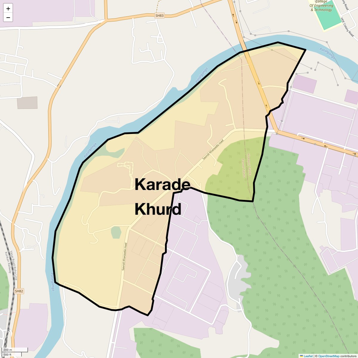 Location Map of Karade Khurd, Navi Mumbai