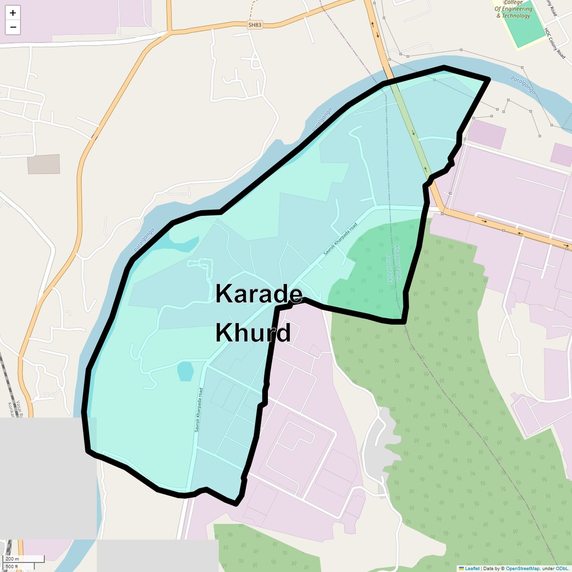Location Map of Karade Khurd, Navi Mumbai
