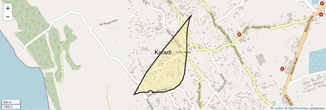 Location Map of Karadi, Palghar