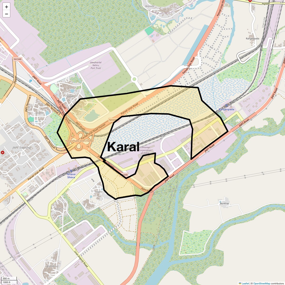Location Map of Karal, Navi Mumbai