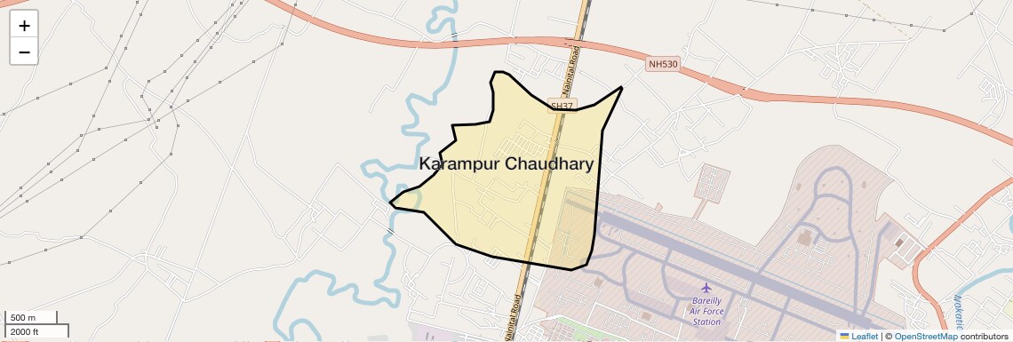 Location Map of Karampur Chaudhary, Bareilly