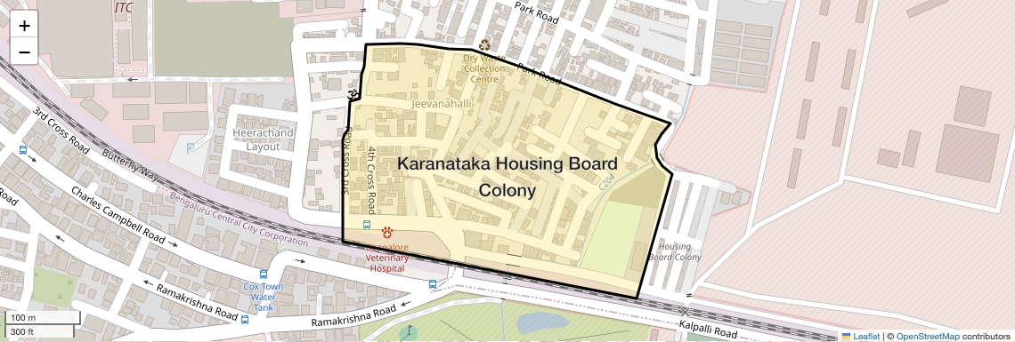 Location Map of Karanataka Housing Board Colony, Bangalore