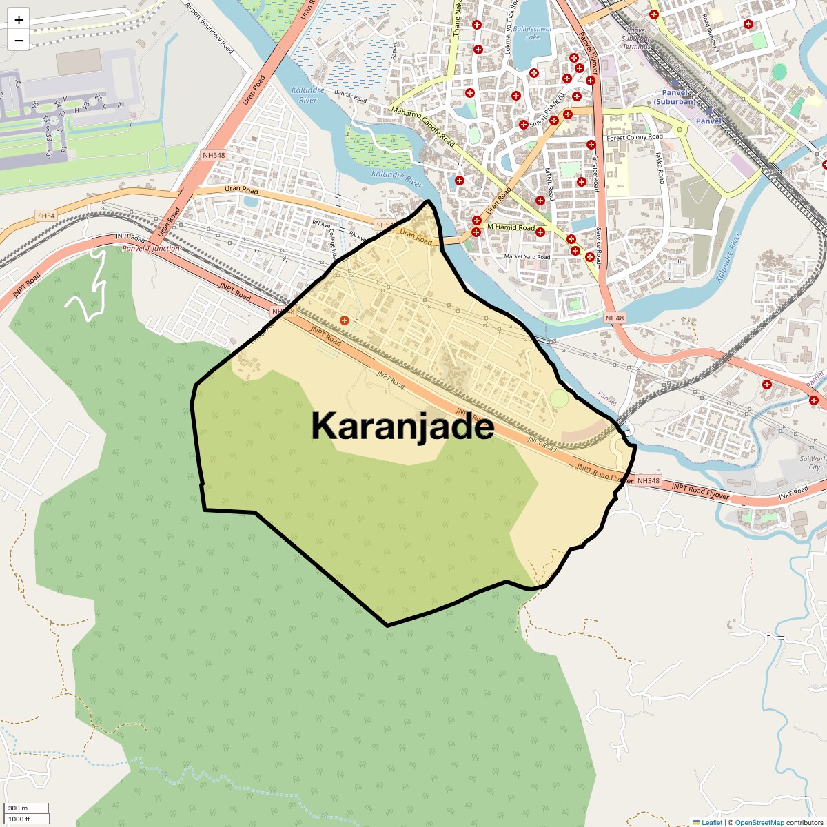 Location Map of Karanjade, Navi Mumbai