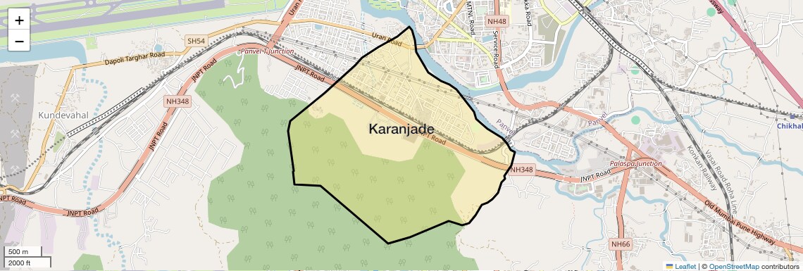 Location Map of Karanjade, Navi Mumbai