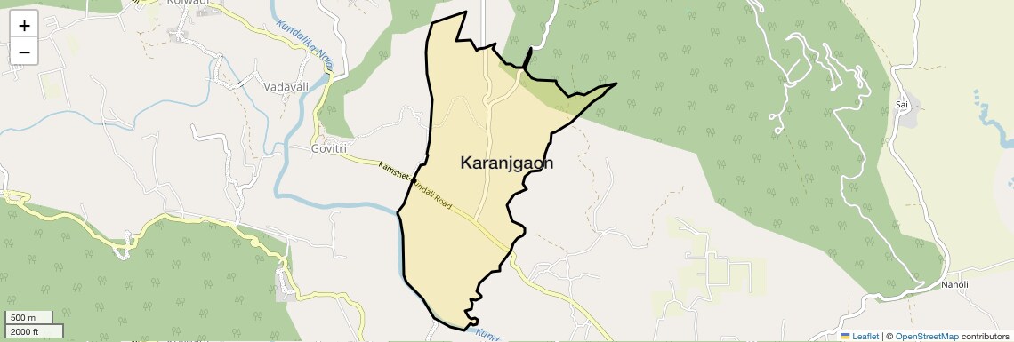 Location Map of Karanjgaon, Pune