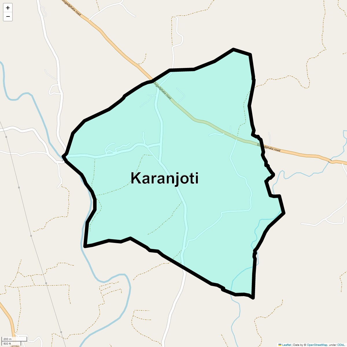 Location Map of Karanjoti, Thane