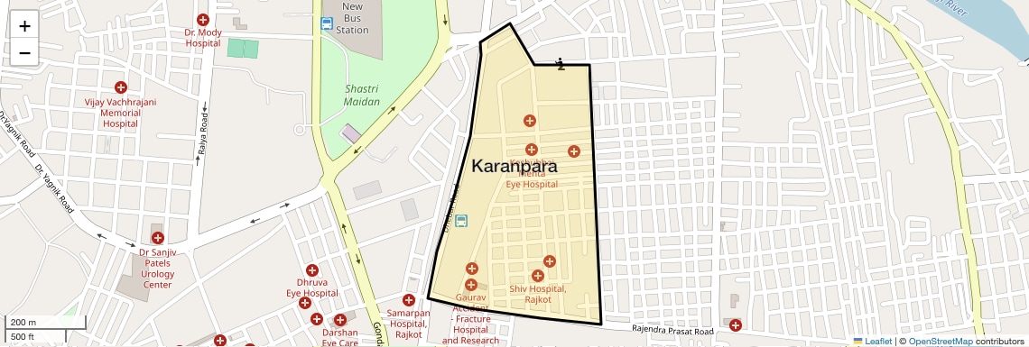 Location Map of Karanpara, Rajkot