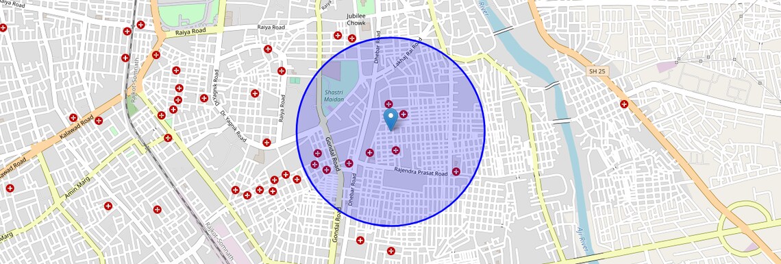Location Map of Karanpara, Rajkot