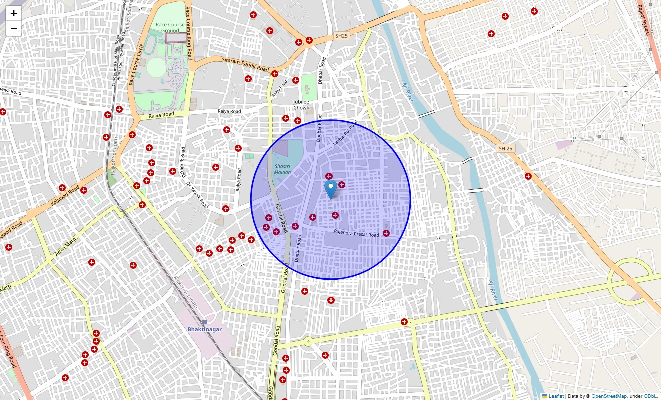 Location Map of Karanpara, Rajkot