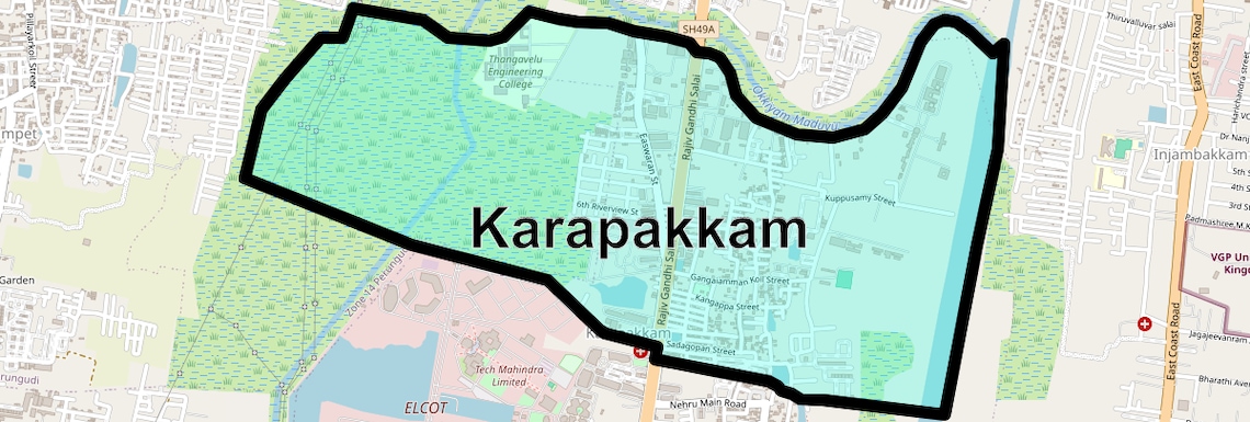 Location Map of Karapakkam, Chennai