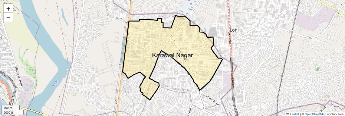 Location Map of Karawal Nagar, Delhi