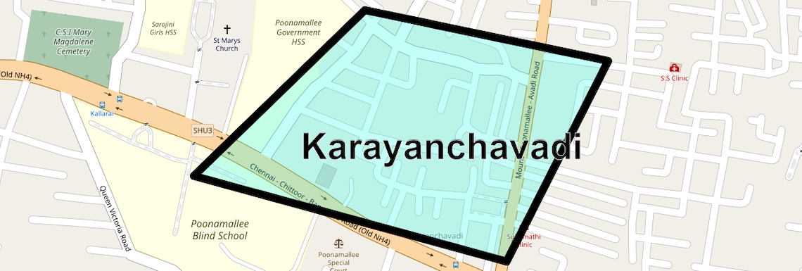Location Map of Karayanchavadi, Chennai