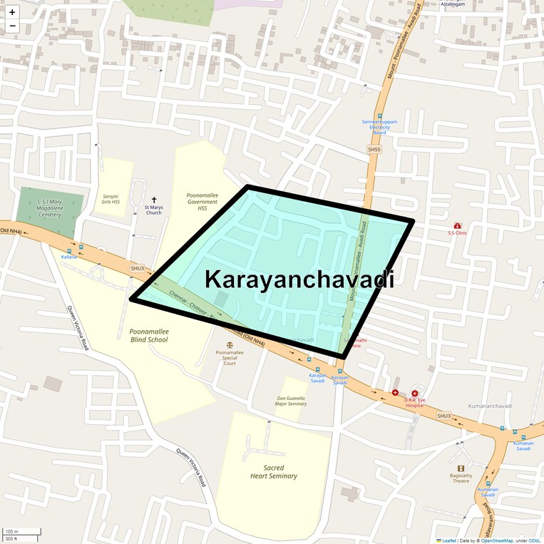 Location Map of Karayanchavadi
